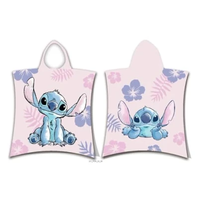 Image of Jerry Fabrics Lilo &amp; Stitch Kids Double Sided Hooded Towel Poncho 115x50 cm for Boys Girls