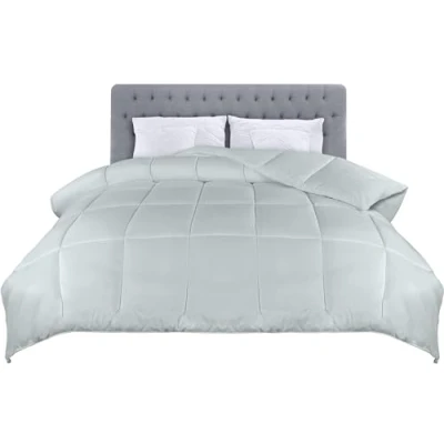 Image of Utopia Bedding Duvet, 4.5 tog King Size Duvet with Corner Tabs, Microfiber Soft Breathable Box Stitched All Year Round Quilt 220x230 cm (Light Grey)