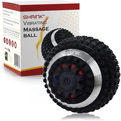 Image of SHRINK Vibrating Massage Ball with 4 Speeds Deep Tissue Trigger Point for Relieving Muscle Pain and Tension Myofascial Hip Flexor Release Tool Physical Therapy