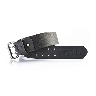 Image of Mascot 0352A 990 09 Zanzibar Complete Leather Metal Buckle and Two Rows of Holes Belt, Size One, Black