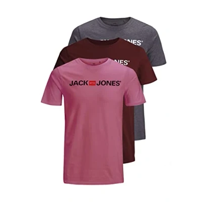 Image of JACK &amp; JONES Male T Shirt Pack of 3, XS