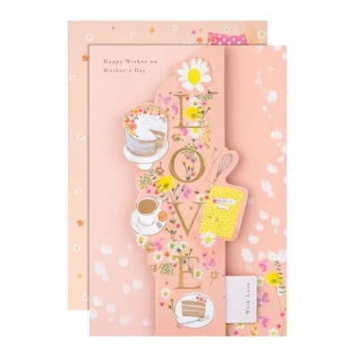 Image of Hallmark Mother&#039;s Day Card, With Keepsake Bookmark, Floral Design, Mum Mothers Heartfelt Verse, Pink