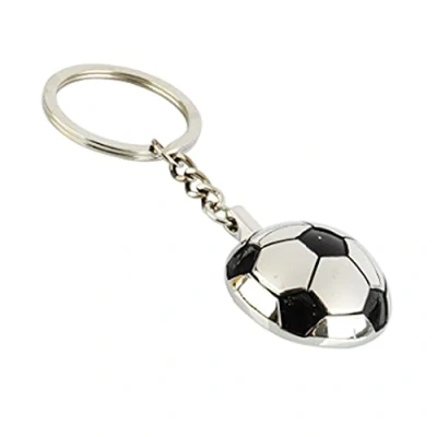 Image of ARFUKA Keyring Football Pendant Keychain Metal Key Chain, Christmas/Birthday Gift for Men and Women Silver