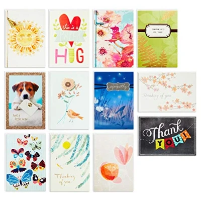 Image of Hallmark All Occasion Cards Assortment—Thinking of You, Thank Sympathy (12 Cards, Refill Pack Card Organizer Box)