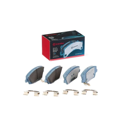 Image of 58101G2A00, 58101G2A10 Brake pad set BREMBO P 30 107E with acoustic wear warning anti squeak plate accessories HYUNDAI: Ioniq