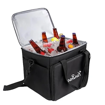 Image of Benfosh 30L Large Cooler Bag Insulated Cool Lunch Package Picnic for Work Beach Camping,BBQ &amp; Capacity Durable,Black