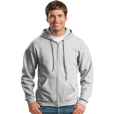Image of Gildan Heavy Blend Unisex Adult Full Zip Hooded Sweatshirt Top (S) (Ash)