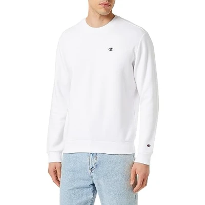 Image of Champion Basic Crewneck Sweatshirt, Men&#039;s, Size: Medium, White