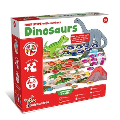 Image of Science4you Dinosaur Puzzle Games with Numbers for Kids Dinosaurs Toys, Number Toys and 3+ year olds, Counting Kids, Gift Boys Girls 2 3 4+ olds