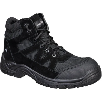Image of Portwest Composite Textile and Suede Ankle Boot S1PL SR FO Black 36