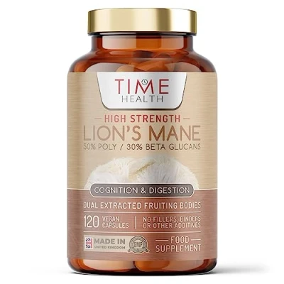 Image of Lions Mane High Strength Extract 50% Polysaccharides / 30% Beta 1,3/1,6 D Glucan No Fillers, Binders or Flow Agents 3rd Party Tested UK Made (120 Capsule Pouch)