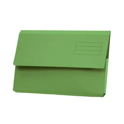 Image of Exacompta Guildhall Plain Document Wallet, 345x245 mm, 250 gsm Green, Pack of 50