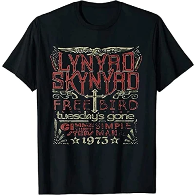 Image of AiggeR Rare Vintage L%yny%rd Sk%ynyr%d Free B%ird 1973 Hits Classic Unisex, Men, Women Tee,T Shirt S Black L