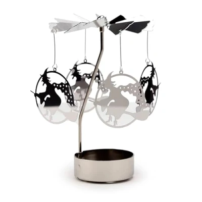 Image of Puckator Witch Rotating Carousel Spinning Tea Light Candle Holder Living Room Accessories themed Home Decoration Ornaments Table Centrepiece