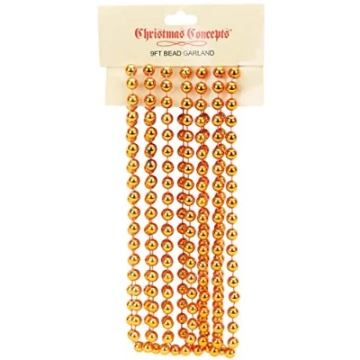 Image of Christmas Concepts® 2.7m (9ft) Bead Chain Garlands Decorations (Copper)