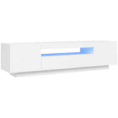 Image of vidaXL TV Cabinet with LED Lights White 160x35x40 cm