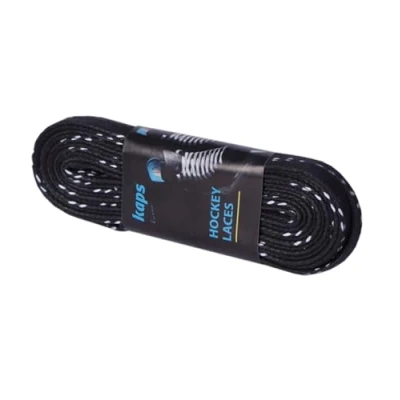 Image of Kaps Professional Ice Hockey Skate Laces Waxed, Inline Roller Blading Skating, Quality Cotton, Made in Europe (305 cm 120 inch Black)