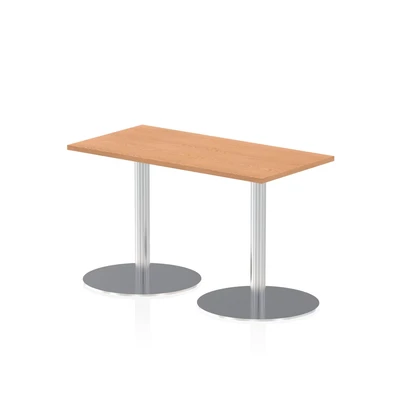 Image of Italia 1200 x 600mm Poseur Rectangular Table Oak Top 725mm High Leg