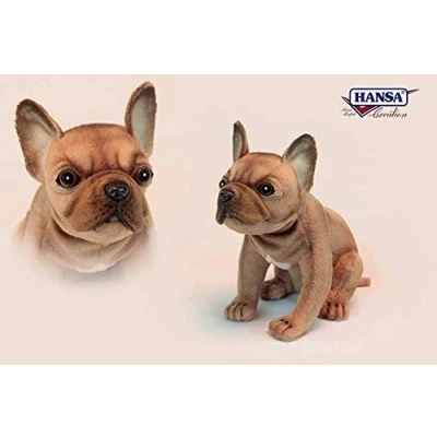 Image of French Bulldog Plush Soft Toy by Hansa. 20cmL. 6596