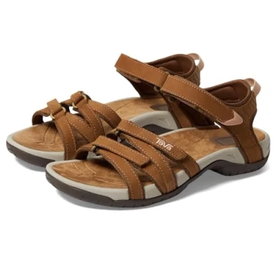 Image of Teva Women&#039;s W Tirra Leather Sport Sandal, Honey Brown, 5 UK