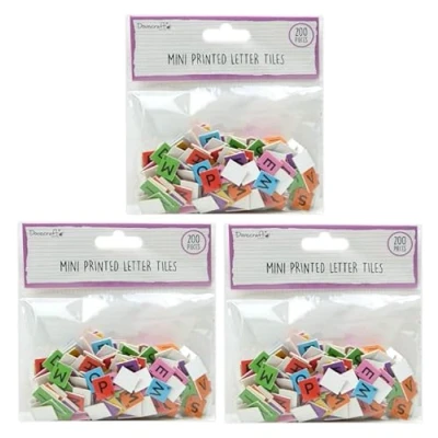 Image of Dovecraft Essentials Mini Letter Tiles 3 Pack (Brights)