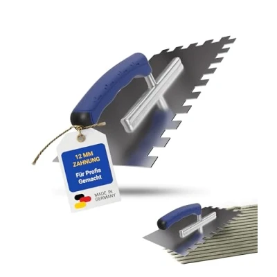 Image of Karl Dahm Soft Grip Toothed Trowel 12 mm I Rustproof Tile with Teeth Ergonomic Easy Creating Adhesive Surfaces Professional Tool 11643