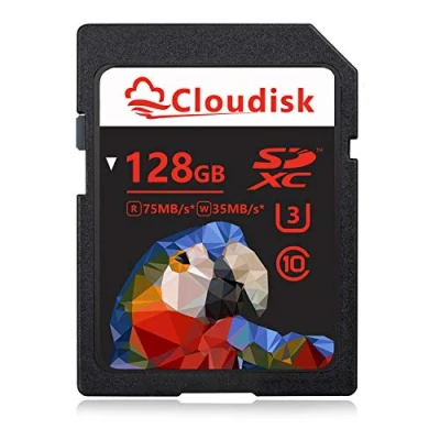 Image of Cloudisk 128GB SD Card SDXC UHS I Memory C10, U3, V30, 4K UHD,