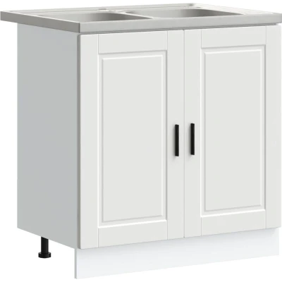 Image of vidaXL Kitchen Cabinet 2 pcs White 80 x 46 81.5 cm Engineered wood