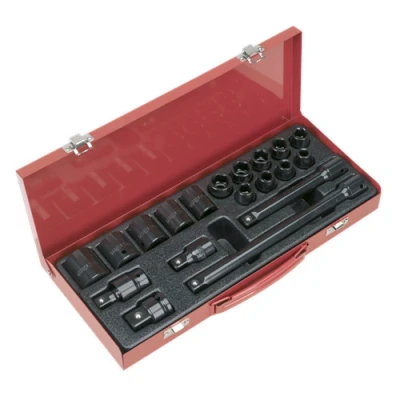 Image of Sealey Premier Impact Socket Set 19pc 1/2&quot;Sq Drive Metric