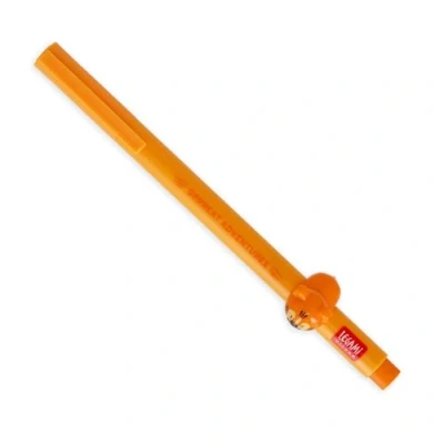 Image of LEGAMI Gel Pen Lovely Friends Decorative Animal Removable and Recombinable Prevents Rolling Orange Ink Fine 0.5mm Tip Tiger Theme