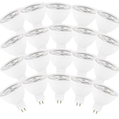 Image of ZRJIA 20 pcs GU5.3 MR16 Led Bulb 6W AC 230V Warm White 3000K Equivalent 60W Halogen Lamp, 6 Watt Base Incandescent Bulbs, No Flicker, 600LM Non Dimmable 120 Angle