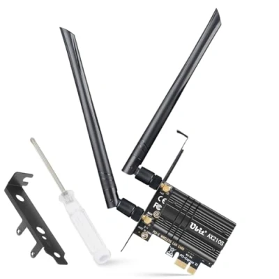 Image of 6Ghz WiFi Card 5400Mbps PCIe 6E Card, Intel AX210 Chip with Bluetooth, 160MHz Tri Bands(6GHz/5GHz/2.4GHz) Wireless 6 for Desktop Windows 11/10(64Bit)