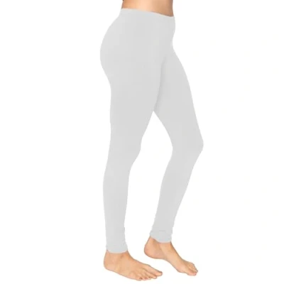 Image of Crazy Chick Womens Cotton Full Length Leggings, Ladies Soft Stretchy Skinny Elastic Waist Workout Gym Yoga Pants Plus Size 8 30, (Grey 10)