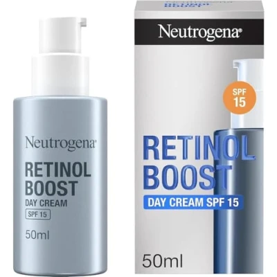 Image of Neutrogena Retinol Boost Day Cream with SPF 15 (1x 50ml), Multi Benefit Moisturiser to Reduce Fine Lines and Smooth Texture, Lightweight