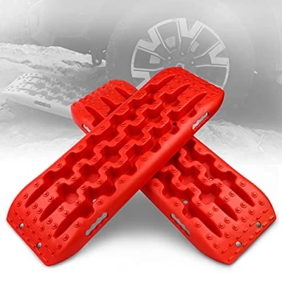 Image of XPV AUTO New Recovery Traction Tracks Tire Ladder for Sand Snow Mud 4WD Mat 4X4 Offroad Track (Red)