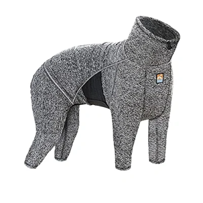 Image of Kurgo Stowe Base Layer for Dogs, Dog Onesie Body Warmer, Bodysuit Recovery Suit, Reduce Anxiety, Contains Shedding, Leash Opening, Reflective, Heather Black (X Small)