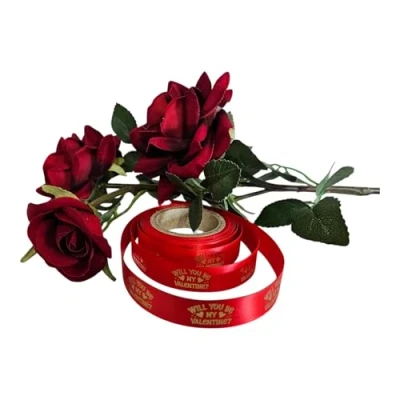 Image of Valentines Ribbon 15mm x 5 Metre Roll 4 Deigns to Choose from (Will You be My Valentine?)