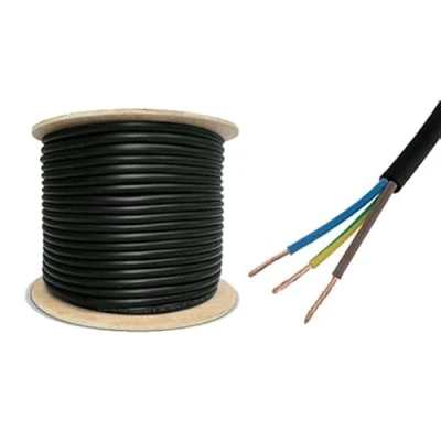 Image of Lightologist 10mtr cut 3183Y 13 AMP Electrical Cable Black Round Mains Wire Flex 1.5mm 240V 3 Core
