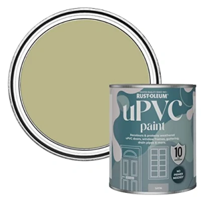 Image of Rust Oleum Green uPVC Door and Window Paint In Satin Finish Sage 750ml