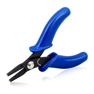 Image of SPEEDWOX Mini Flat Nose Pliers 4 Inch Chain Micro Pocket Plier Small Smooth Jaw Miniature Jewelry Making Wire Work Tool with Spring Craft Beading Hobby