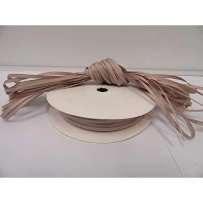 Image of 1 roll of 3mm x 50 metres Grosgrain Ribbed Ribbon Taupe Double Sided 3 mm