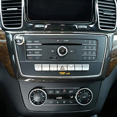Image of DIYUCAR Carbon Fiber Style ABS Car Center Console Frame Trim For Benz GL GLE GLS ML Class W166 Accessories