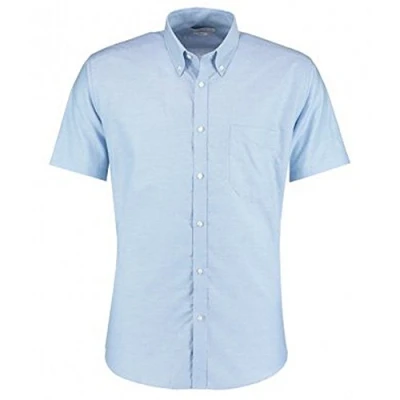 Image of Kustom Kit KK183 men&#039;s Short sleeved Shirt in Blue