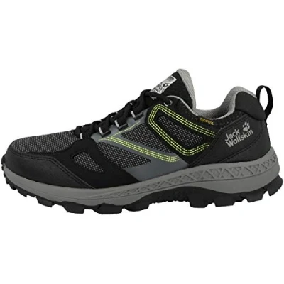 Image of Jack Wolfskin Men&#039;s Downhill Texapore Low M Outdoor Shoes, Black/Lime, 6.5 UK
