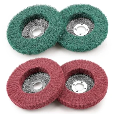 Image of SI FANG 4Pcs 100mm Nylon Fiber Flap Disc Buffing Wheels, 120 &amp; 320 Grit Assorted Abrasive Grinding Disc, 4&quot; Professional Polishing Scouring Pad Wheel, Elastic of Metal and Wood