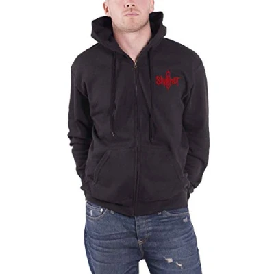 Image of Slipknot Hoodie 9 Point Star Band Logo Official Mens Black Zipped XL