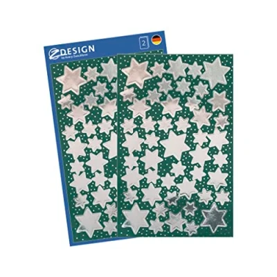 Image of Avery Zweckform 52771 Christmas Stickers, Pack of 36 Special Material Sterne Silber 96 Stück
