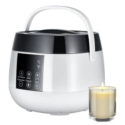 Image of Electric Wax Melter, Soap Base Candle Making Supplies For Diy Making, Easy Pour, Non Stick, Small Melting Pot With Led Temperature Display, Scented Melts Kit