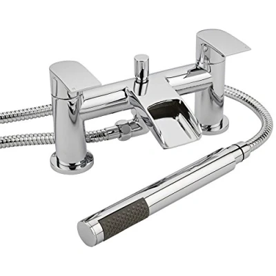 Image of Milano Razor Modern Waterfall Bath Shower Mixer Tap Hand Handset Kit Chrome
