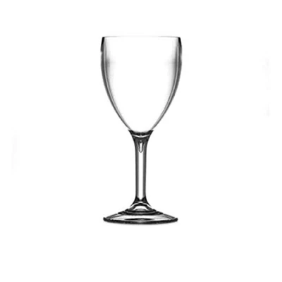 Image of Plastic Large Wine Glass 11oz Reuse 1000 Times Virtually Unbreakable Tough Polycarbonate Set of 12 Catering Quality Made in The UK